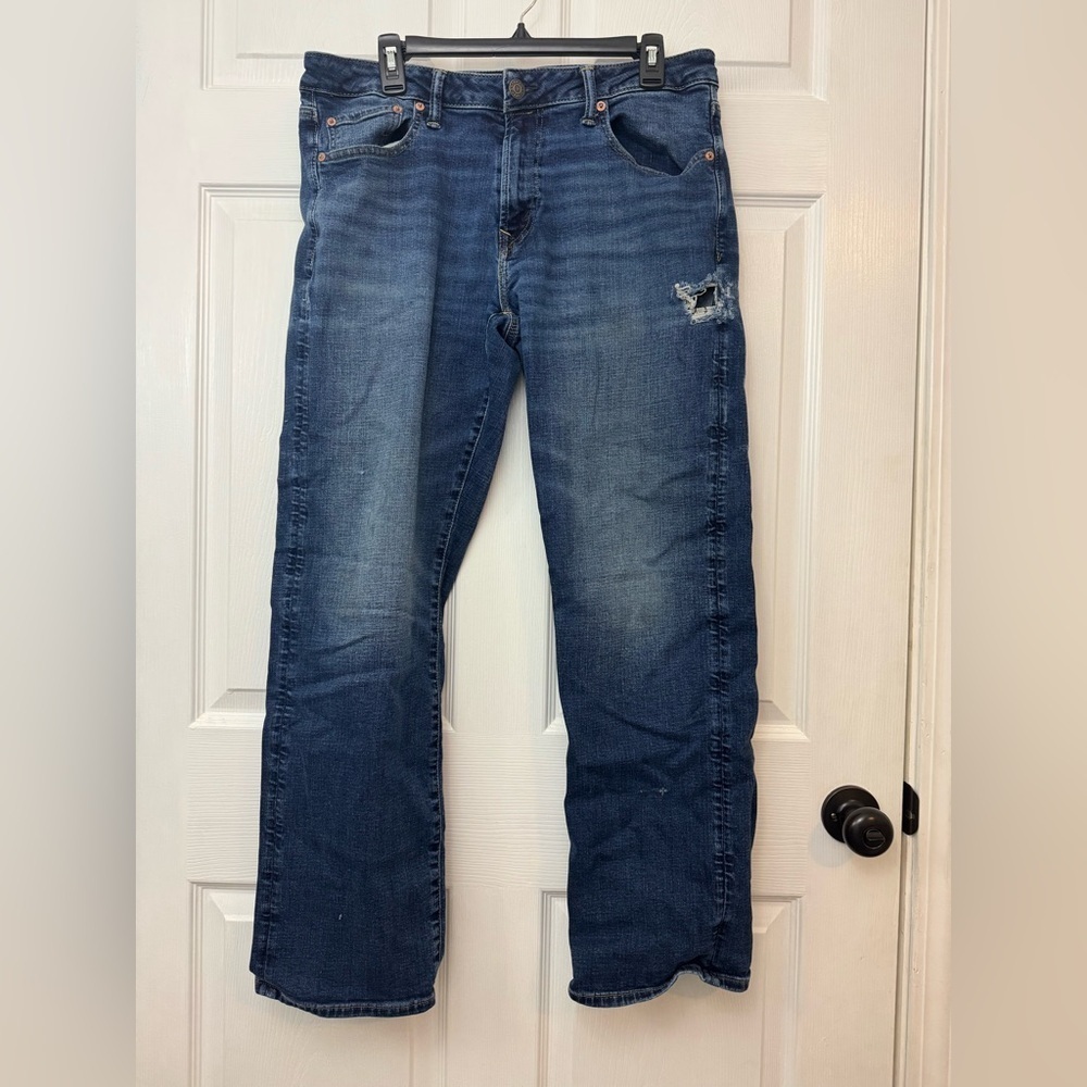 American Eagle Outfitters Bootcut Distressed Blue Jeans Size 34x32